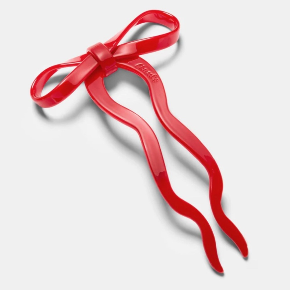 Chunks red bow hair pin